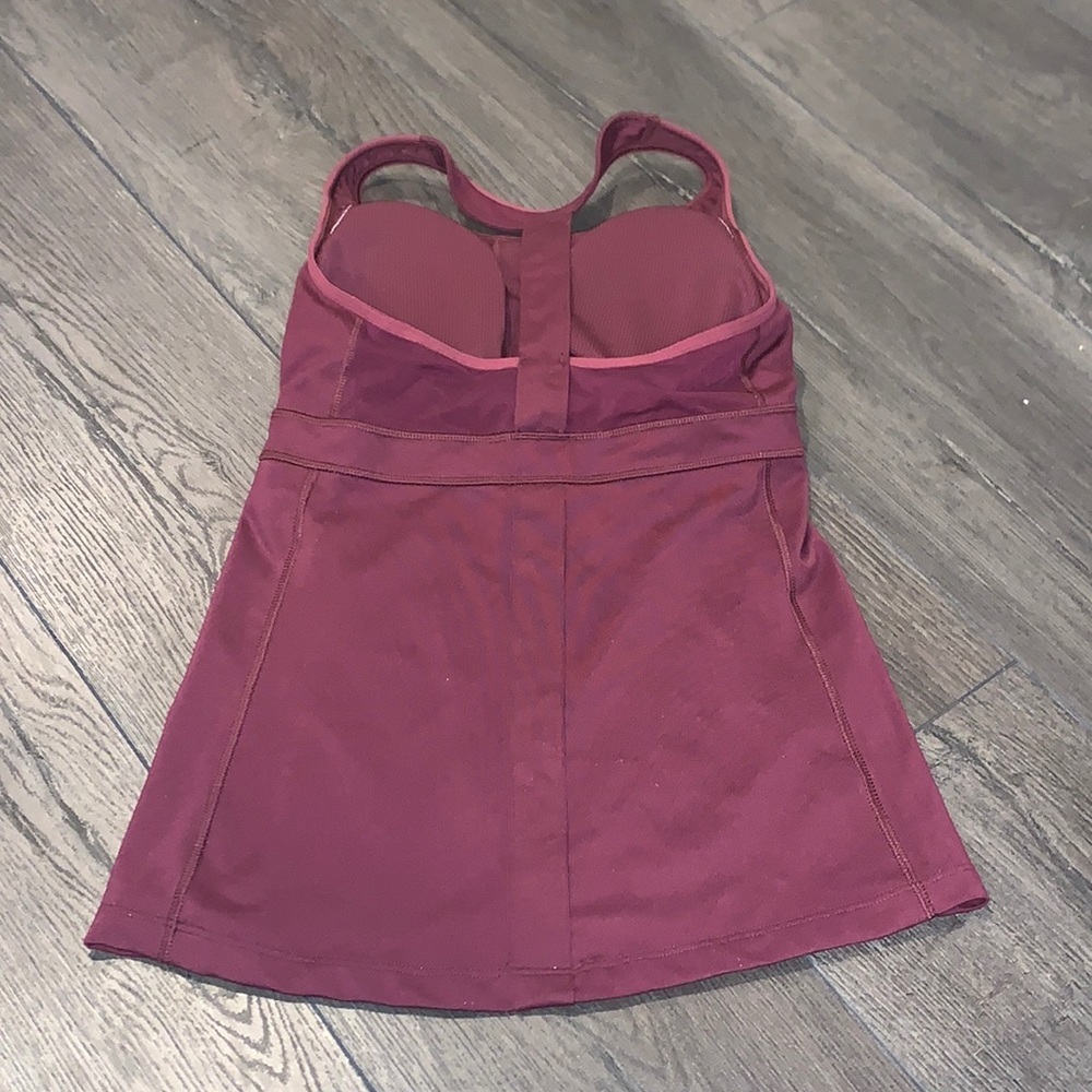 Athleta Stunner T-Back Burgundy Tank w/Mesh Size XS - Picture 9 of 9